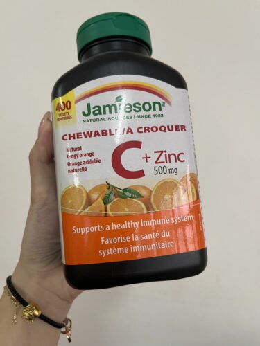 Jamieson - 維他命 C + 鋅 咀嚼片 (500 毫克) 香橙味 加量裝 400粒 photo review