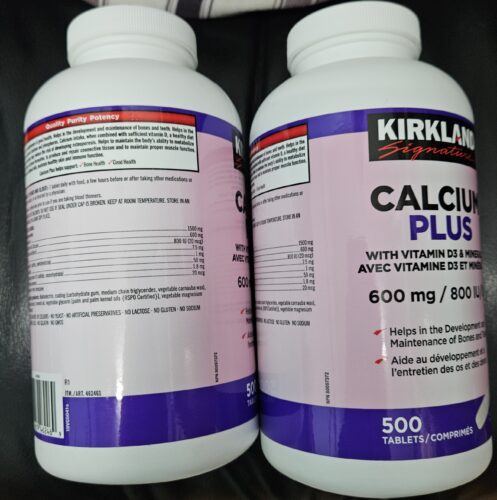 Kirkland Signature - 鈣片 & 維他命 D3 & 礦物質 600毫克 800IU 500片 photo review