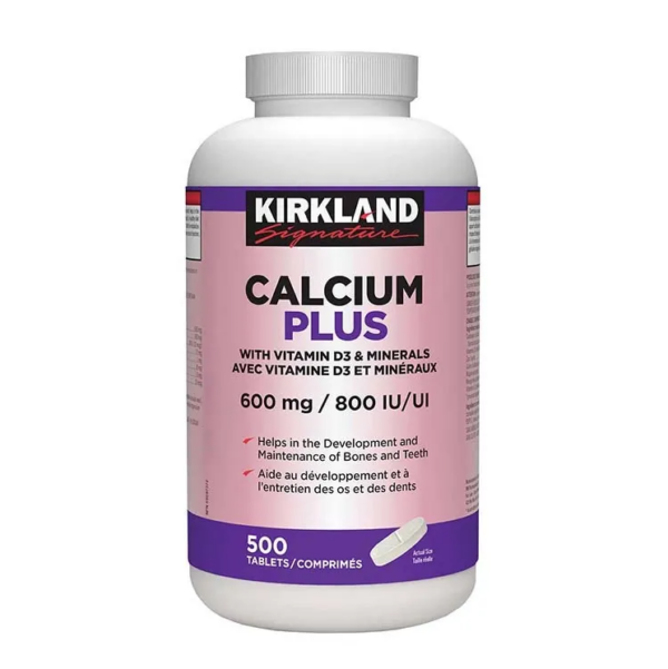 Kirkland Signature - 鈣片 & 維他命 D3 & 礦物質 600毫克 800IU 500片