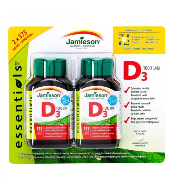 Jamieson - 維他命D3 1000IU 375粒 2件裝