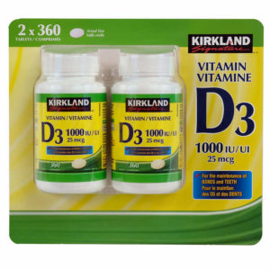 【期短清貨價】Kirkland Signature - 維他命D3 1000IU 360粒 2件裝