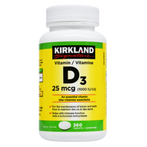 【期短清貨價】Kirkland Signature - 維他命D3 1000IU 360粒