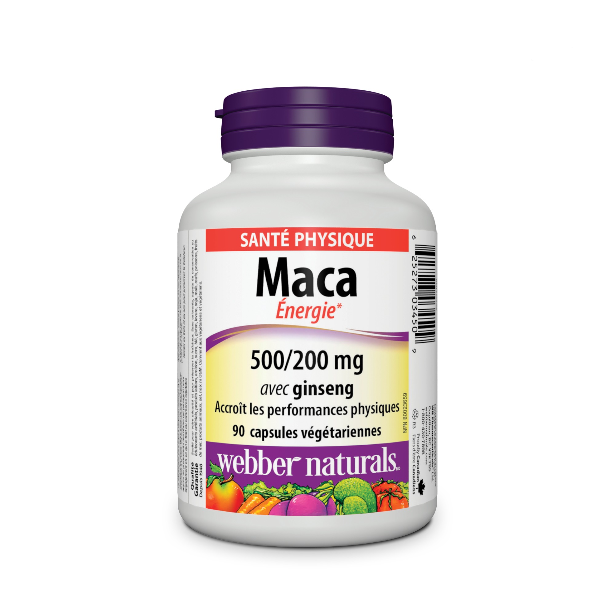 維柏健 – 瑪卡+人參 500/200毫克 90粒素食膠囊