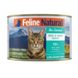 Feline Natural - 主食貓罐頭 牛肉及藍尖尾鱈魚盛宴 170克