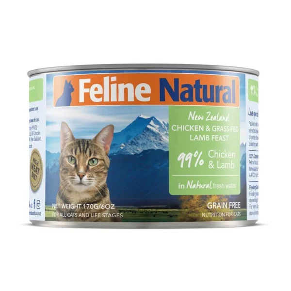 Feline Natural - 主食貓罐頭 雞肉及羊肉盛宴 170克