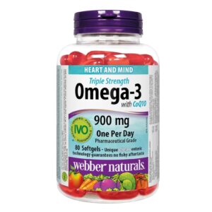 維柏健 - 三倍強效 Omega-3 (900 毫克 EPA / DHA) & 輔酶Q10 (100毫克) 80粒
