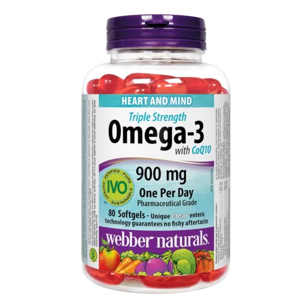 維柏健 - 三倍強效 Omega-3 (900 毫克 EPA / DHA) & 輔酶Q10 (100毫克) 80粒