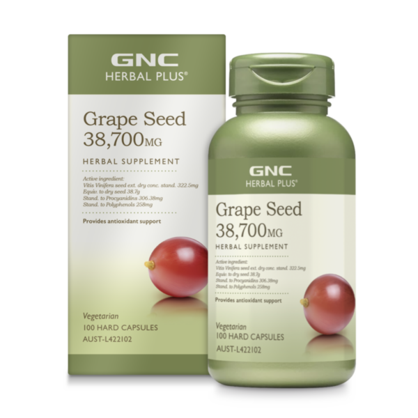 【澳洲TGA版】GNC - Herbal Plus® 葡萄籽萃取物精華膠囊 38,700毫克 100粒