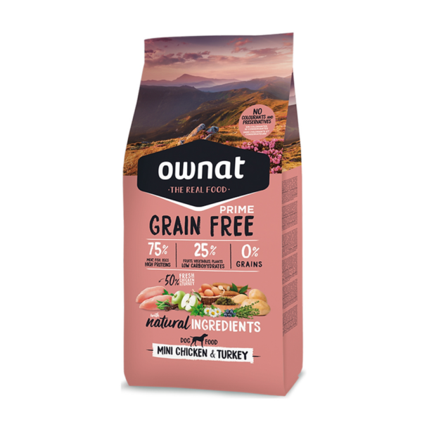 【期短清貨】OWNAT - 放牧雞肉與火雞犬糧(小顆粒) | 全齡犬挑嘴配方 1 / 3公斤
