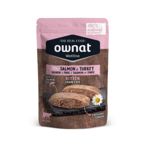 OWNAT - Wetline 純天然無穀三文魚與放牧火雞主食包 | 幼貓配方 85克