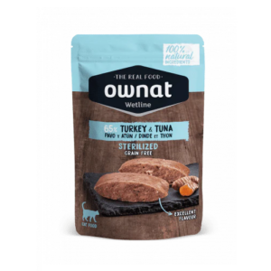 OWNAT - Wetline 純天然無穀放牧火雞吞拿魚主食包 | 絕育貓體重管理配方 85克