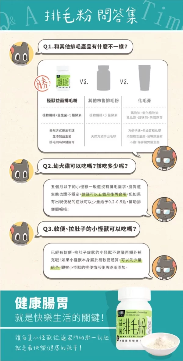 怪獸部落 – 膳食纖維＋益生菌＋消化酵素 益菌排毛粉 50克 - Image 2