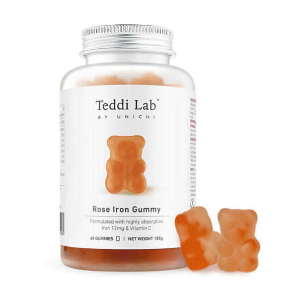Unichi - Teddi Lab® 富鐵小熊軟糖 玫瑰紅棗味 60粒